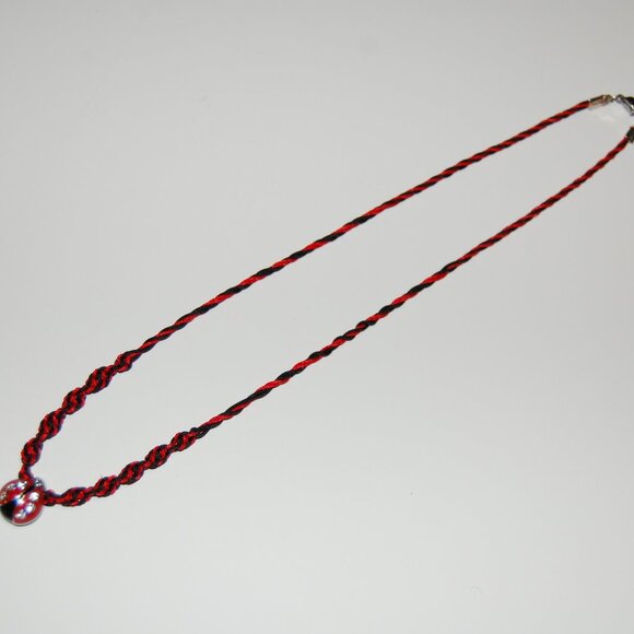 Ladybug Charm Necklace,Braided Cord,Colorful Necklace,Bicolor Cord Necklace - Picture 3 of 3